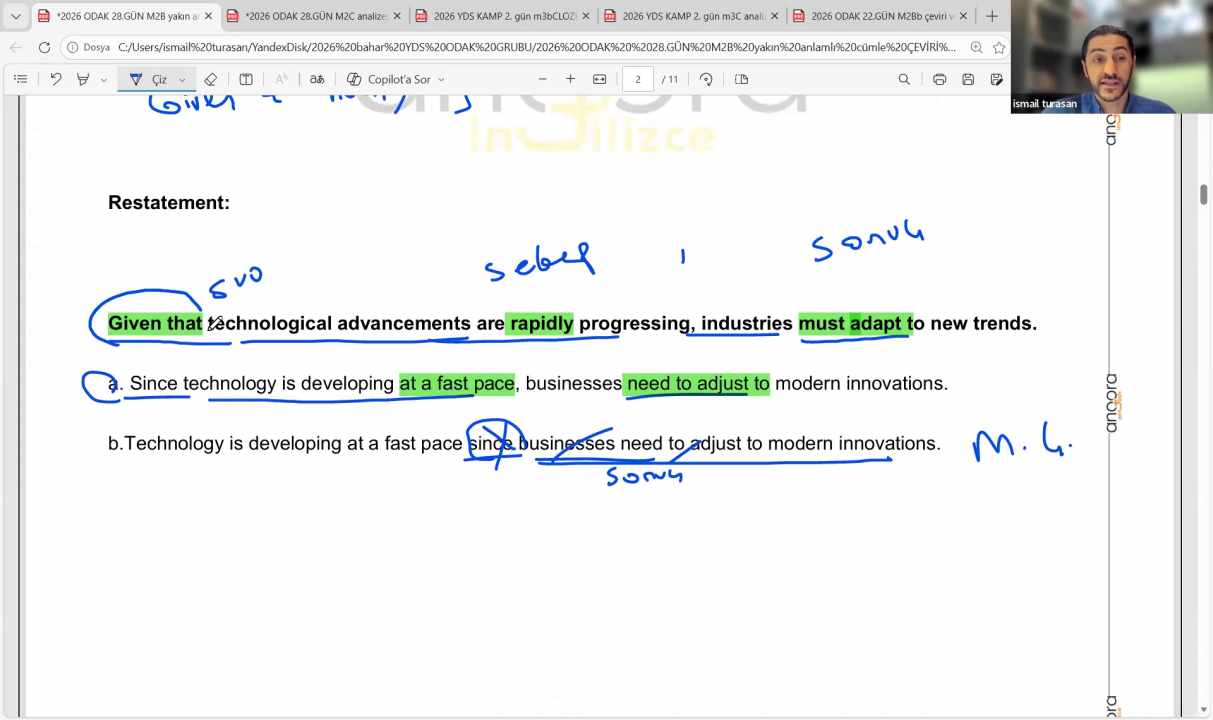 2026 NİSAN YDS ONLINE KAMP İSMAİL TURASAN